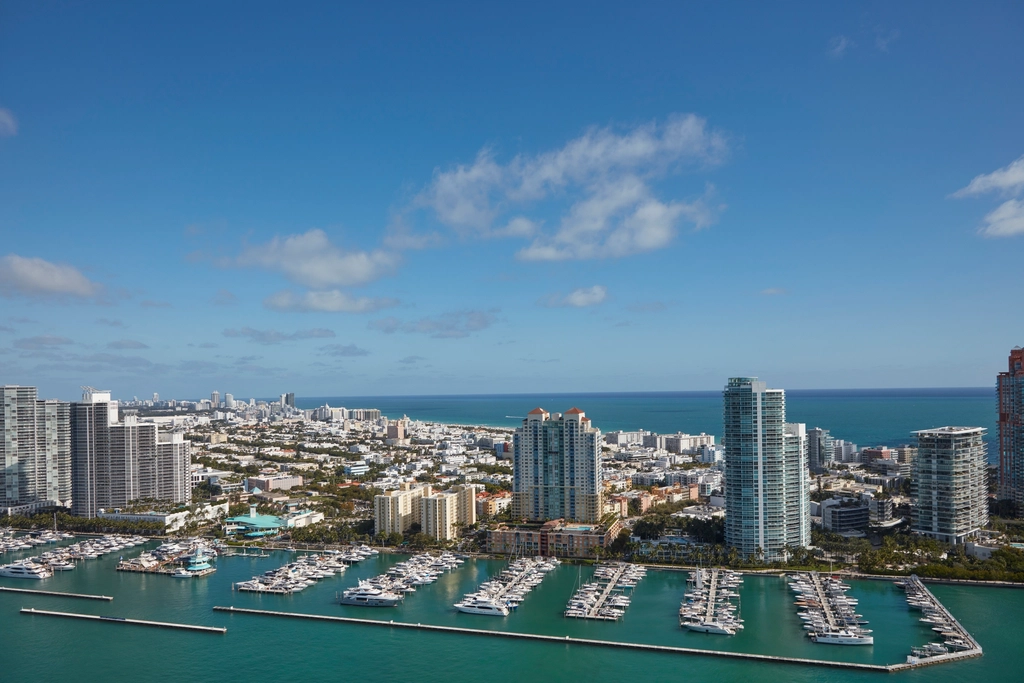 Miami Beach skyline along the waterfront